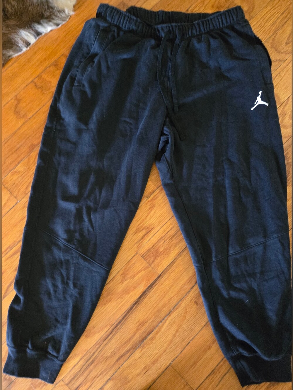 Jordan Black Men's Jogger Sweatpants with White Jumpman